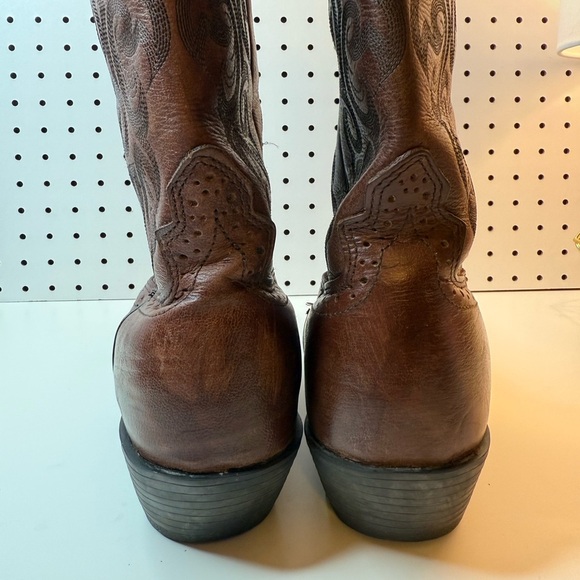 Justin Boots Dark Brown Mustang Cowhide Leather Style L2559 Women's Size 10C - Picture 17 of 17